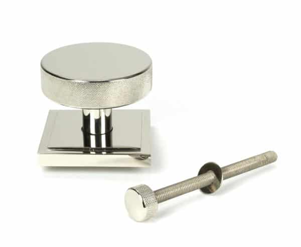 Polished Nickel Brompton Centre Door Knob (Square) 2