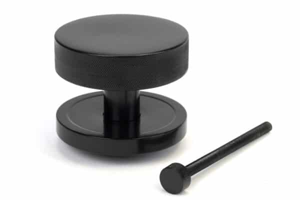 Black Brompton Centre Door Knob (Plain) 2