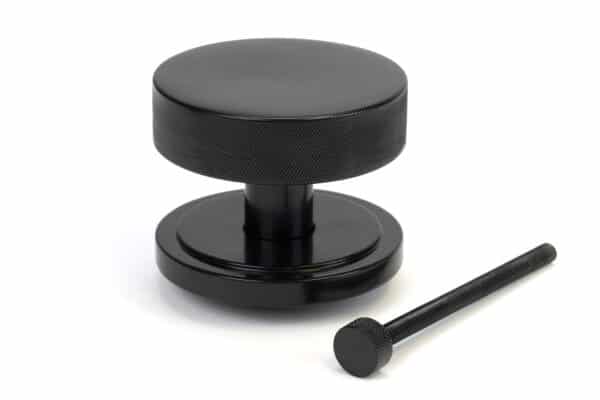 Black Brompton Centre Door Knob (Art Deco) 2