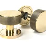 Aged Brass Brompton Mortice/Rim Knob Set (Plain) 1
