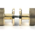 Aged Brass Brompton Mortice/Rim Knob Set (Art Deco) 3