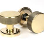 Aged Brass Brompton Mortice/Rim Knob Set (Art Deco) 1