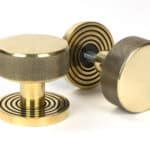 Aged Brass Brompton Mortice/Rim Knob Set (Beehive) 1