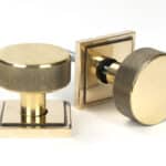 Aged Brass Brompton Mortice/Rim Knob Set (Square) 1
