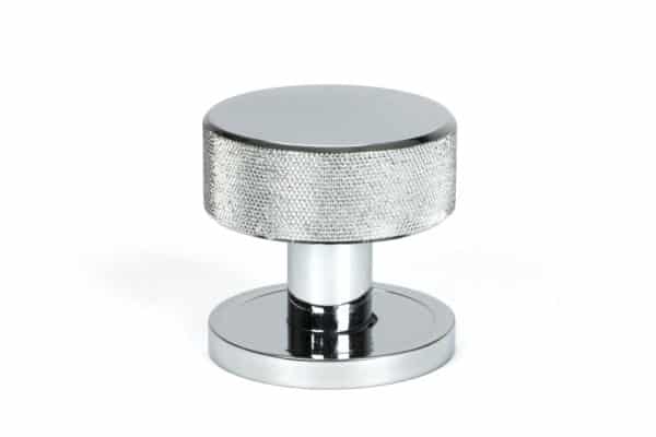 Polished Chrome Brompton Mortice/Rim Knob Set (Plain) 2