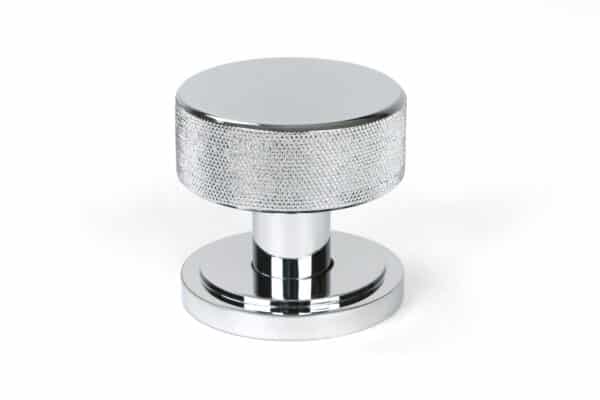 Polished Chrome Brompton Mortice/Rim Knob Set (Art Deco) 2