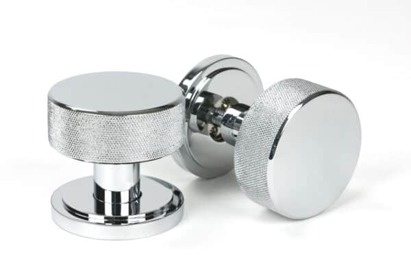 Polished Chrome Brompton Mortice/Rim Knob Set (Art Deco) 1