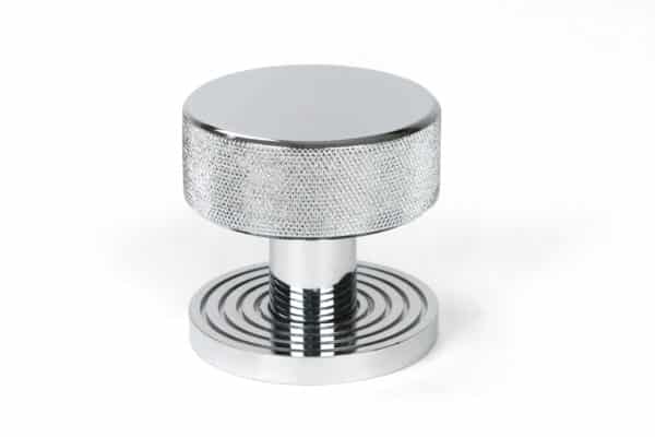 Polished Chrome Brompton Mortice/Rim Knob Set (Beehive) 2