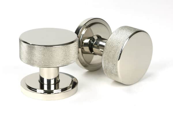 Polished Nickel Brompton Mortice/Rim Knob Set (Art Deco) 1