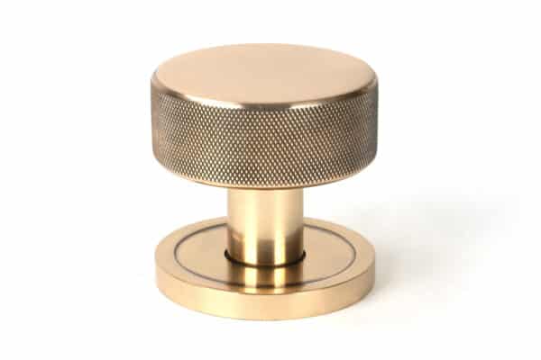 Polished Bronze Brompton Mortice/Rim Knob Set (Plain) 2