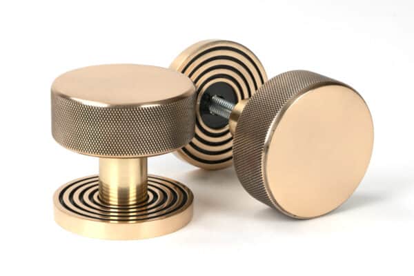 Polished Bronze Brompton Mortice/Rim Knob Set (Beehive) 1