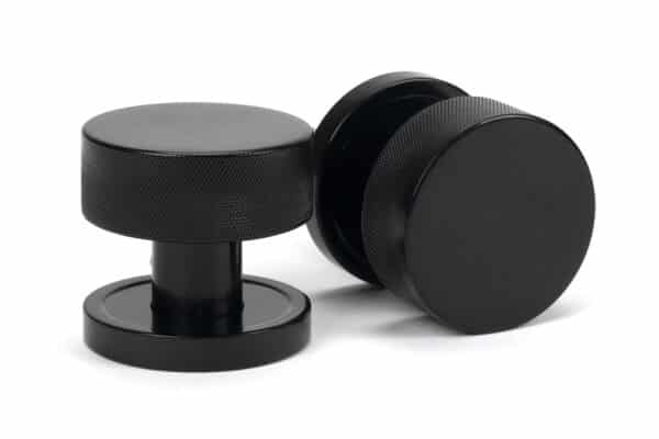 Black Brompton Mortice/Rim Knob Set (Plain) 1