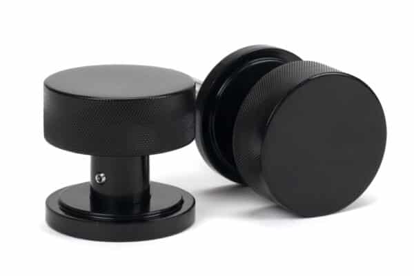 Black Brompton Mortice/Rim Knob Set (Art Deco) 1