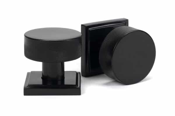 Black Brompton Mortice/Rim Knob Set (Square) 1