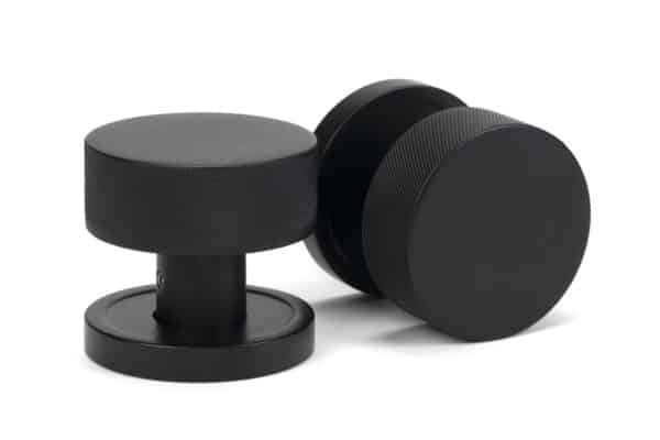 Matt Black Brompton Mortice/Rim Knob Set (Plain) 1