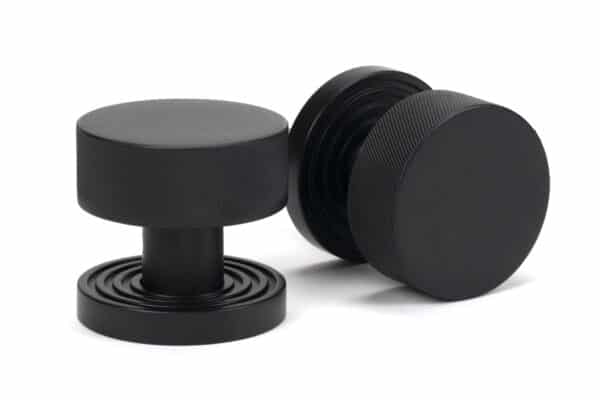 Matt Black Brompton Mortice/Rim Knob Set (Beehive) 1