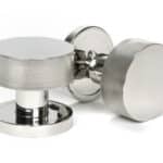 Polished Marine SS (316) Brompton Mortice/Rim Knob Set (Plain) 1