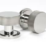 Polished Marine SS (316) Brompton Mortice/Rim Knob Set (Art Deco) 1