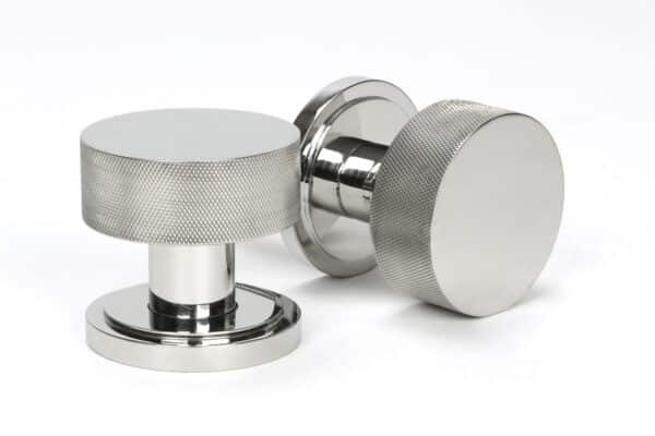 Polished Marine SS (316) Brompton Mortice/Rim Knob Set (Art Deco) 1