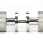 Polished Marine SS (316) Brompton Mortice/Rim Knob Set (Beehive) 3