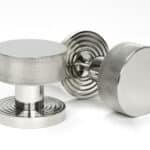 Polished Marine SS (316) Brompton Mortice/Rim Knob Set (Beehive) 1
