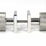 Polished Marine SS (316) Brompton Mortice/Rim Knob Set (Square) 3