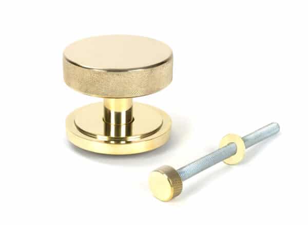 Polished Brass Brompton Centre Door Knob (Art Deco) 2