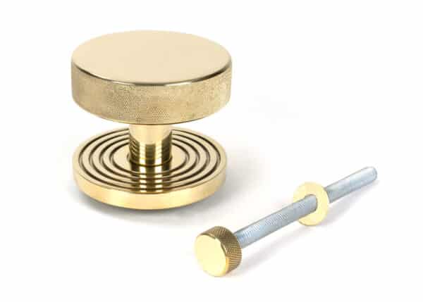 Polished Brass Brompton Centre Door Knob (Beehive) 2