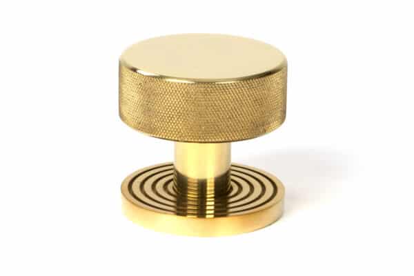 Polished Brass Brompton Mortice/Rim Knob Set (Beehive) 2