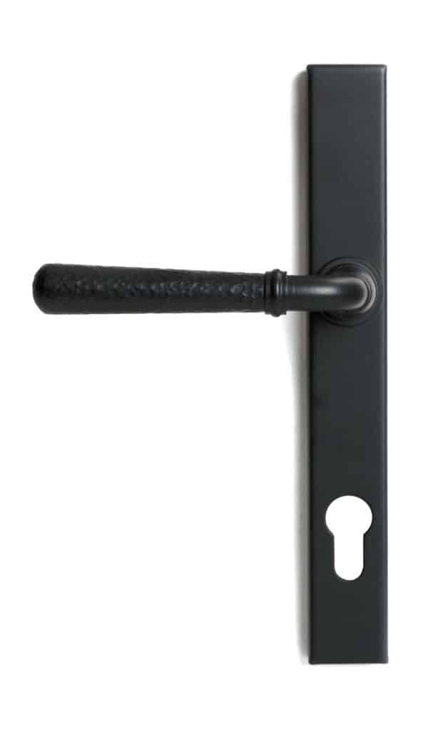 Matt Black Hammered Newbury Slimline Espag. Lock Set 2