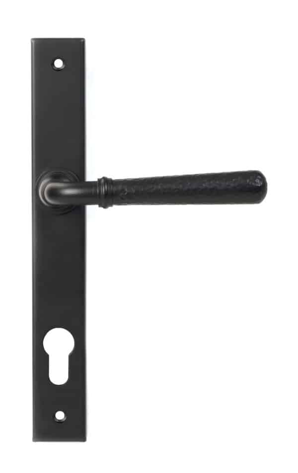 Matt Black Hammered Newbury Slimline Espag. Lock Set 1