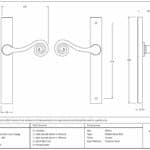 Pewter Monkeytail Slimline Lever Espag. Latch - RH 3