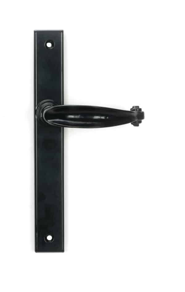 Black Cottage Slimline Lever Espag. Latch Set 1