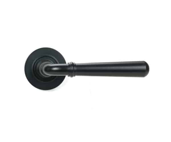 Matt Black Newbury Lever on Rose Set (Plain) 2