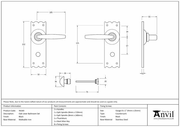 Black Oak Lever Bathroom Set 3