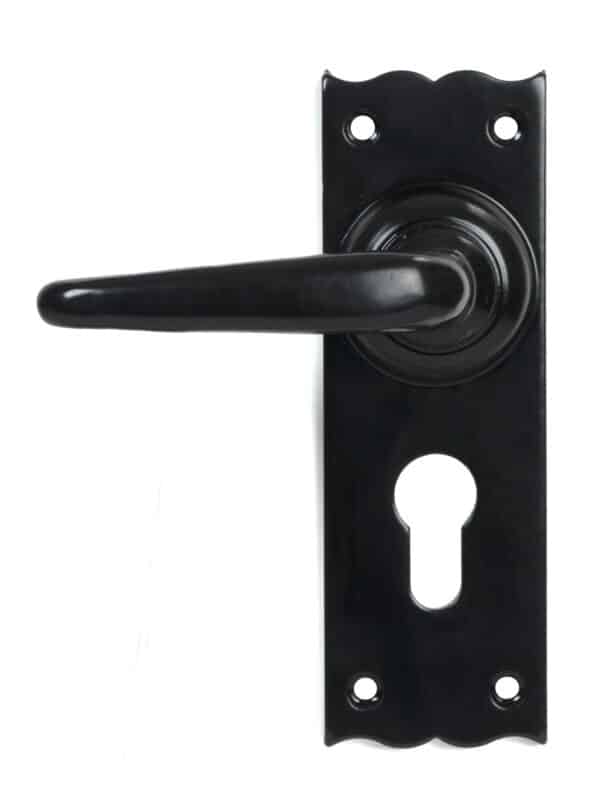 Black Oak Lever Euro Lock Set 2