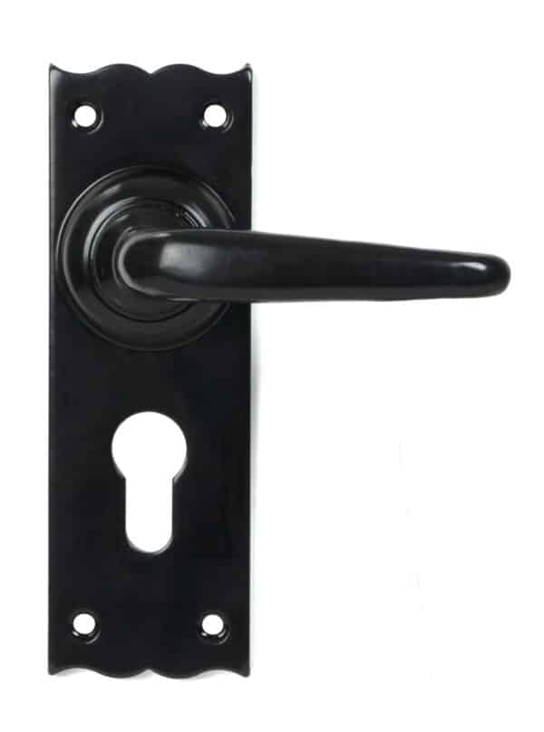 Black Oak Lever Euro Lock Set 1