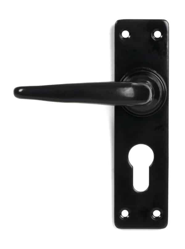 Black Smooth Lever Euro Lock Set 2