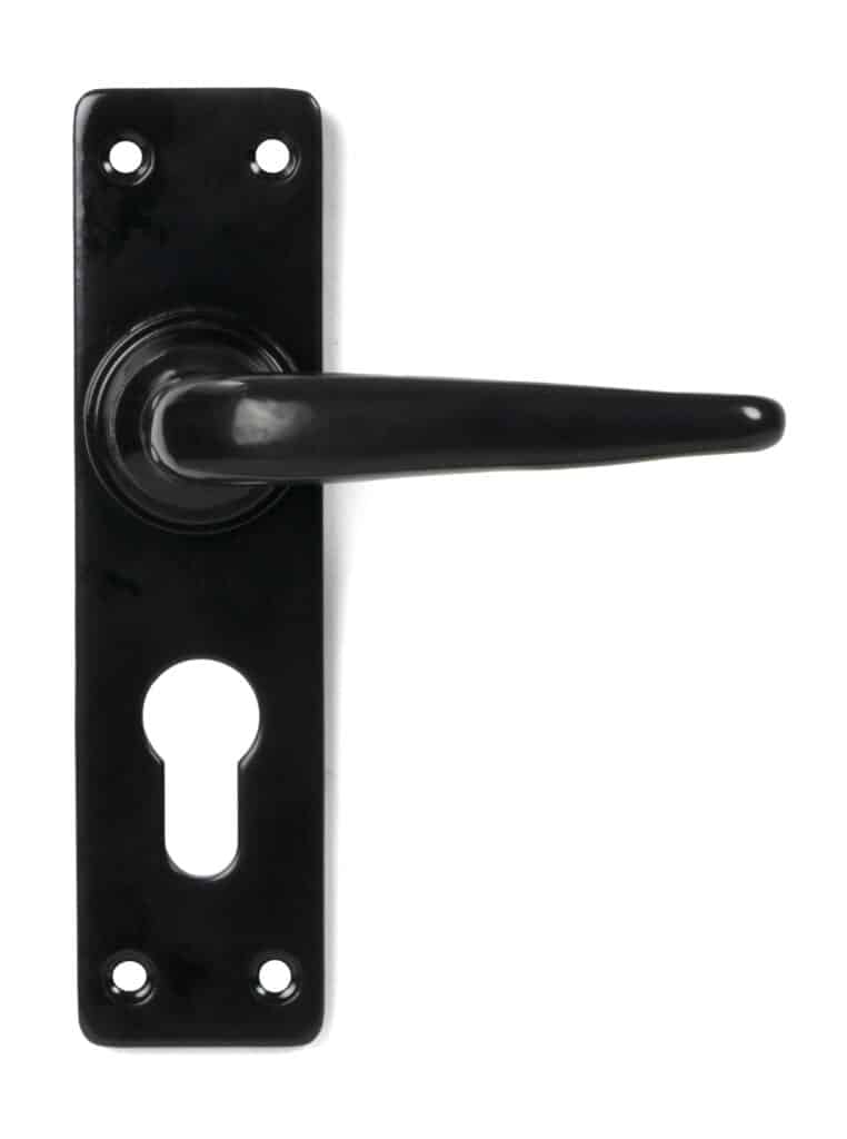 Black Smooth Lever Euro Lock Set 1