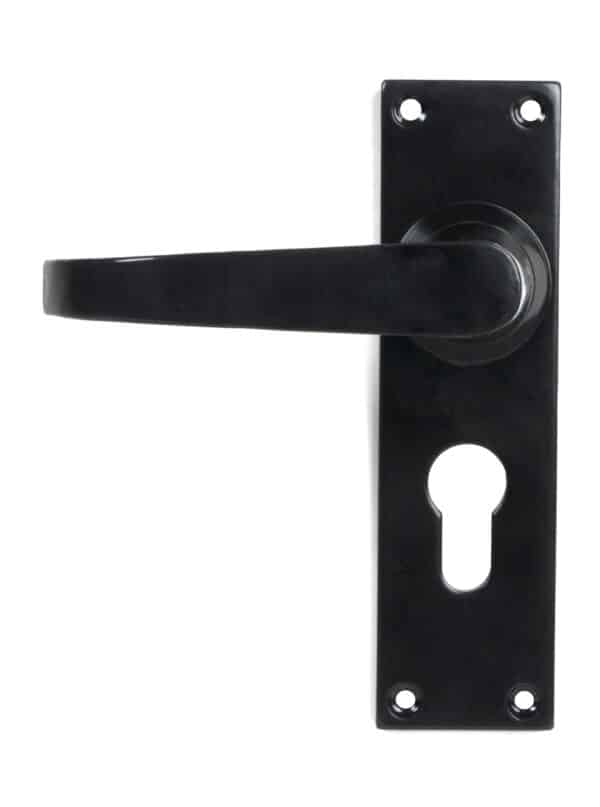 Black Deluxe Lever Euro Lock Set 2