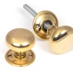 Aged Brass Mushroom Mortice/Rim Knob Set 1