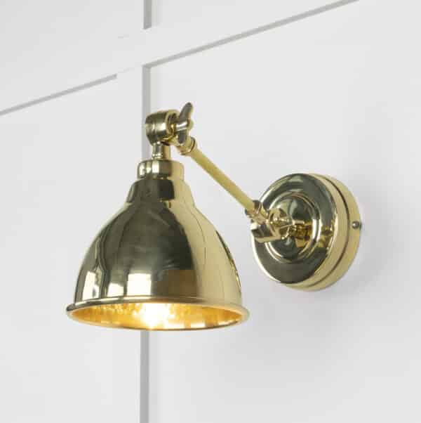 Hammered Brass Brindley Wall Light 1