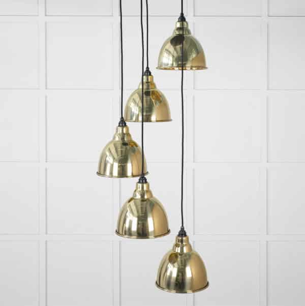 Smooth Brass Brindley Cluster Pendant 2