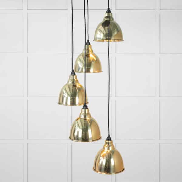 Smooth Brass Brindley Cluster Pendant 1