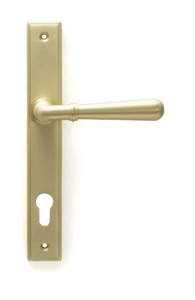 Satin Brass Newbury Slimline Lever Espag. Lock Set 1