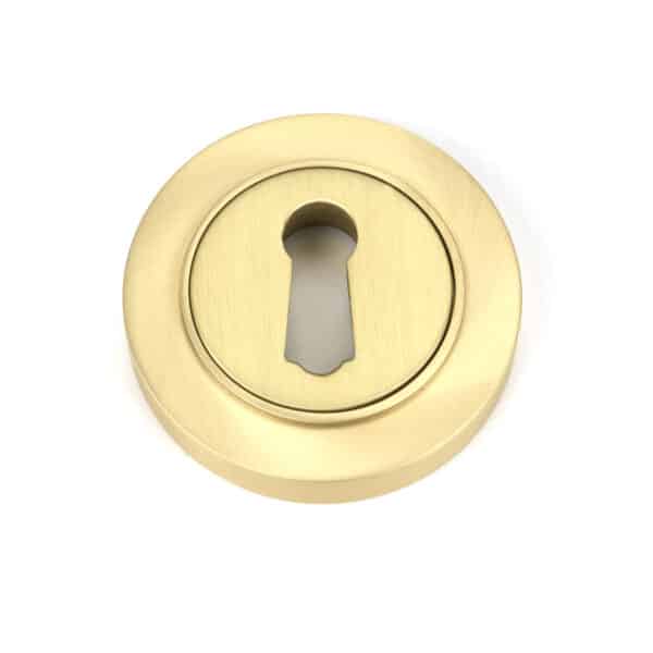 Satin Brass Round Escutcheon (Plain) 1