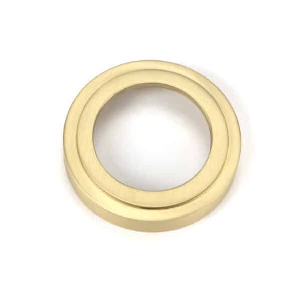 Satin Brass Round Escutcheon (Art Deco) 2