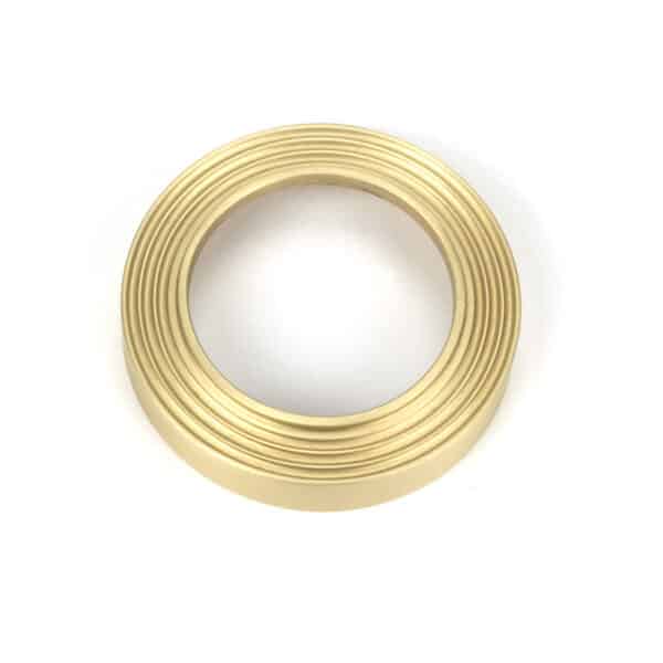 Satin Brass Round Escutcheon (Beehive) 2