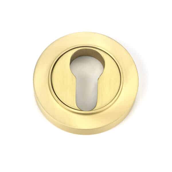 Satin Brass Round Euro Escutcheon (Plain) 1