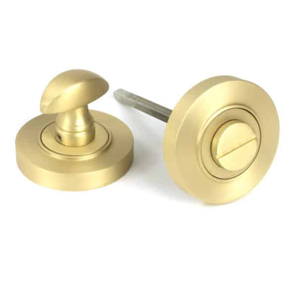 Satin Brass Round Thumbturn Set (Plain) 1